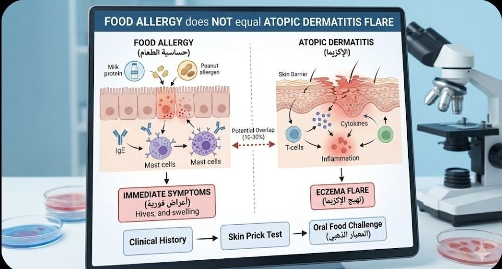 العلاقة بين الطعام ومرض التهاب الجلد التأتبي Atopic Dermatitis أو الإكزيما