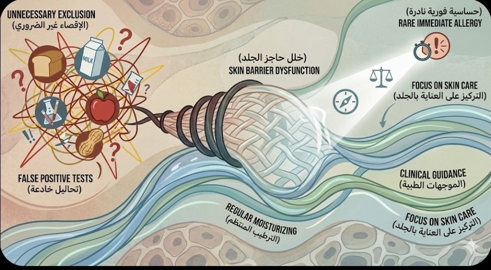 العلاقة بين الطعام ومرض التهاب الجلد التأتبي Atopic Dermatitis أو الإكزيما