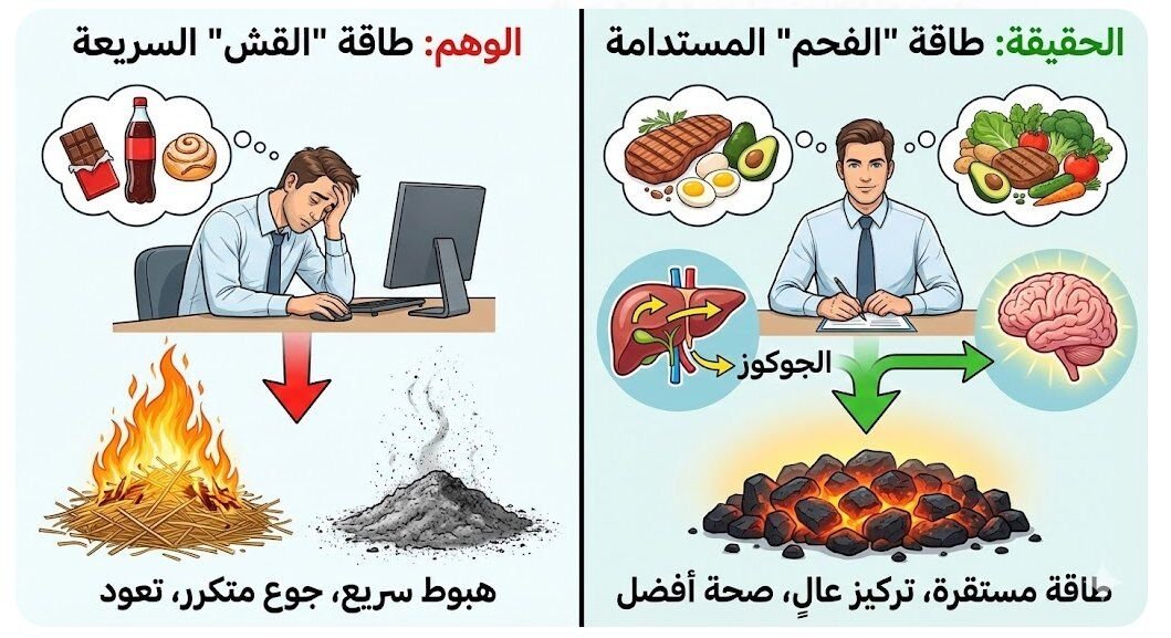 هل بنحتاج ناكل سكر وحلويات عشان يكون عندنا طاقة؟