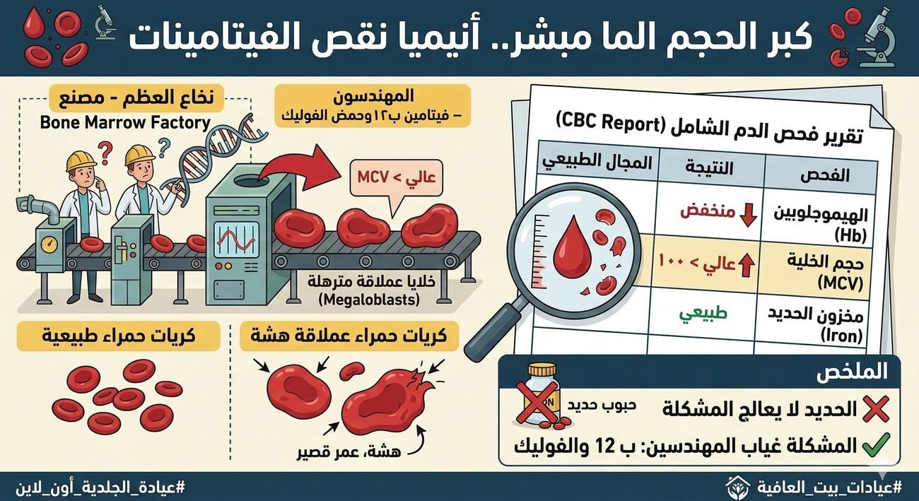 كبر الحجم الما مبشر.. أنيميا نقص الفيتامينات