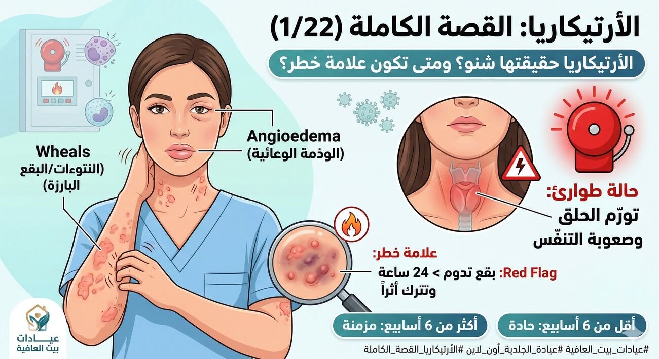 الأرتيكاريا حقيقتها شنو؟ ومتين تكون علامة خطر؟