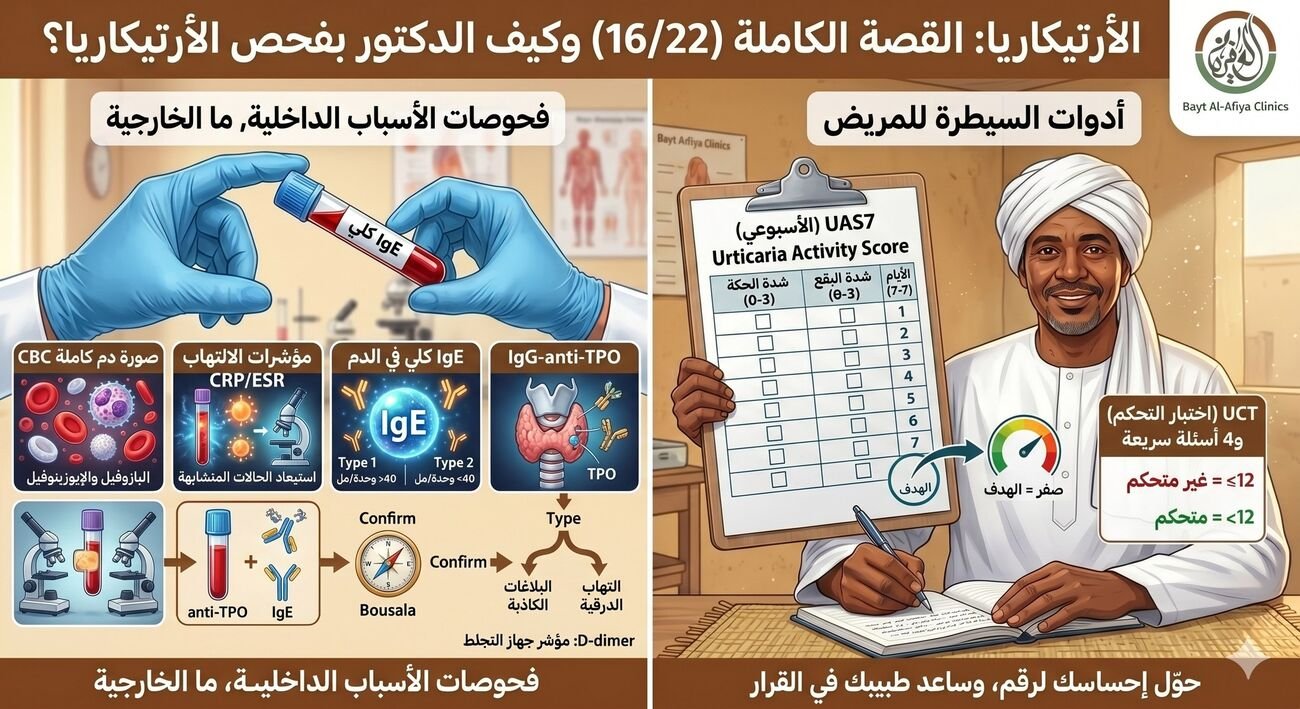 كيف الدكتور بفحص الأرتيكاريا؟ التحاليل والمقاييس اللي لازم تعرفها
