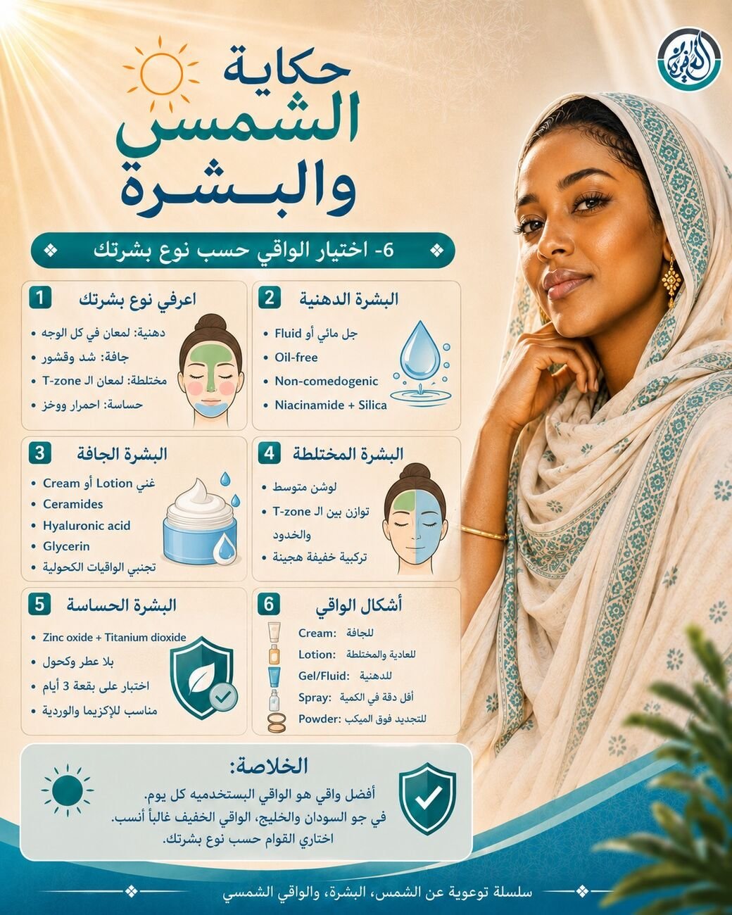 اختيار الواقي حسب نوع بشرتك