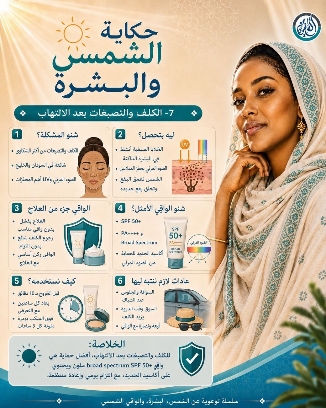 الكلف والتصبغات بعد الالتهاب