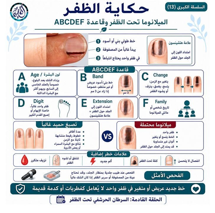 الميلانوما تحت الظفر وقاعدة ABCDEF