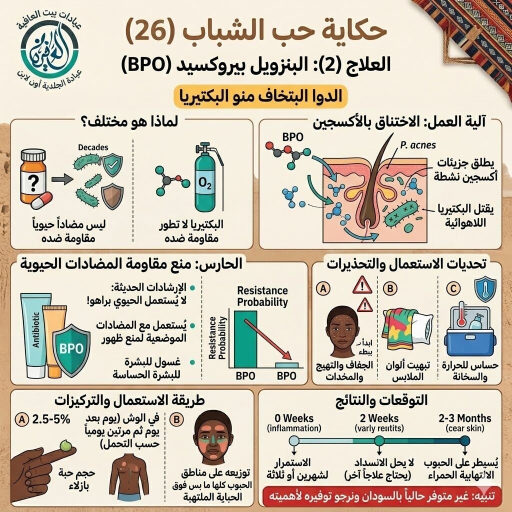 البنزويل بيروكسيد،، الدوا البتخاف منو البكتيريا