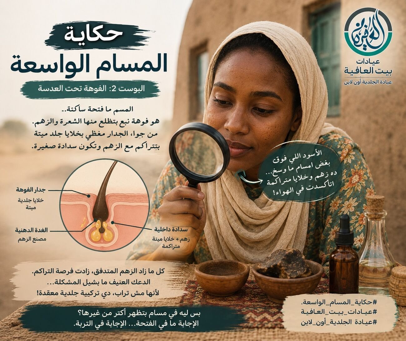 الفوهة تحت العدسة