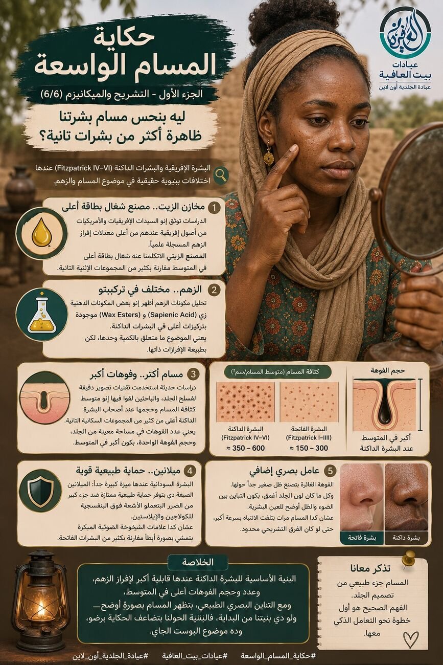 ليه بنحس مسام بشرتنا ظاهرة أكتر من بشرات تانية؟