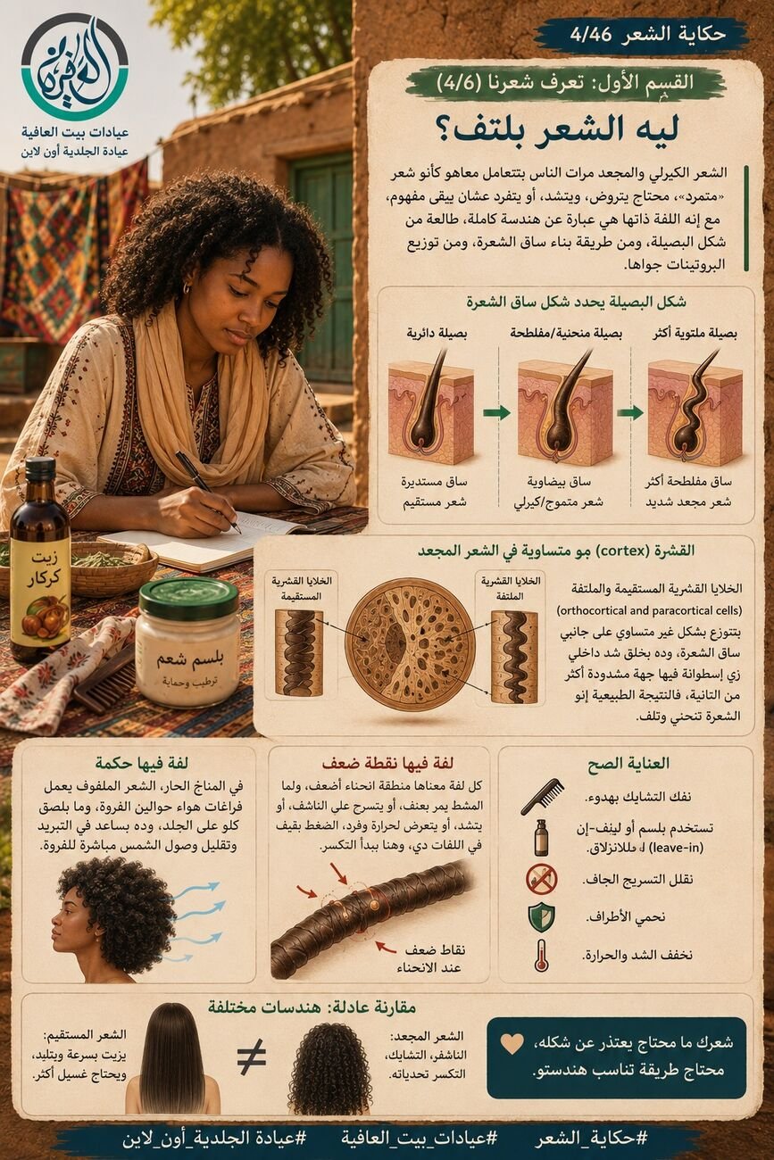 القسم الأول: نعرف شعرنا (4/6) - ليه الشعر بلتف؟