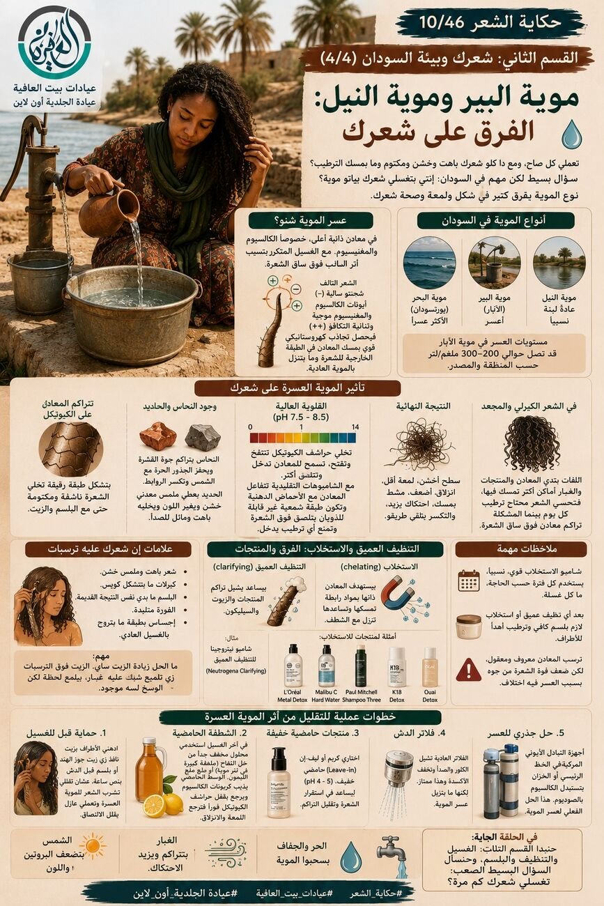 القسم التاني: شعرك وبيئة السودان (4/4) - موية البير وموية النيل: الفرق على شعرك