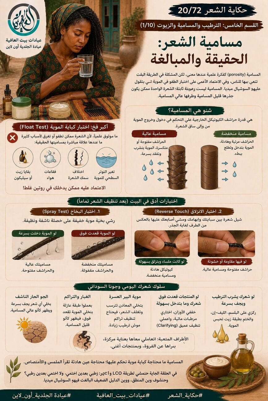 القسم الخامس: الترطيب والمسامية والزيوت (1/10) - مسامية الشعر: الحقيقة والمبالغة