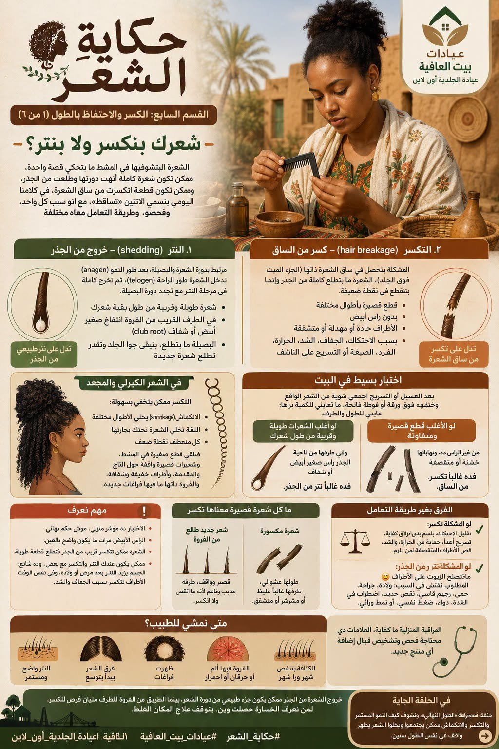 القسم السابع: الكسر والاحتفاظ بالطول  (١ من ٦) - شعرك بنكسر ولا بنتر؟