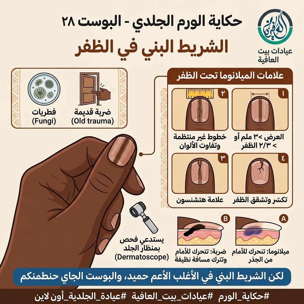 الشريط البني في الظفر